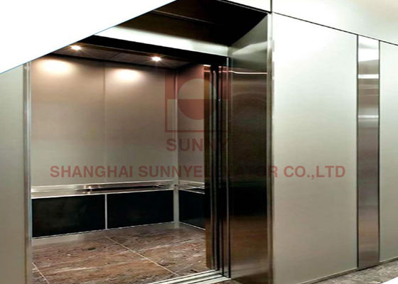 2.4 x 2.4m Elevador de passageiros com máquina síncrona de ímã permanente sem engrenagem e sistema de controlo VVVF
