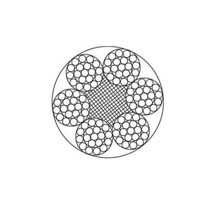 Fios de aço galvanizados 6x19+FC/IWS, diâmetro 3-46 mm, GB/T 20118-2006, resistência à tração 1570-1870 MPa